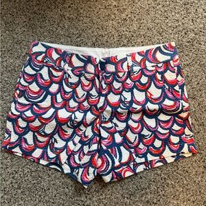 Lilly Pulitzer Callahan Resort White White Blue Shorts Geometric Pattern 8